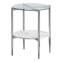 Load image into Gallery viewer, Cadee Round Glass Top End Table Clear and Chrome
