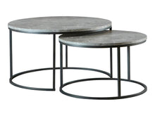 Load image into Gallery viewer, Lainey Round 2-piece Nesting Coffee Table Grey and Gunmetal
