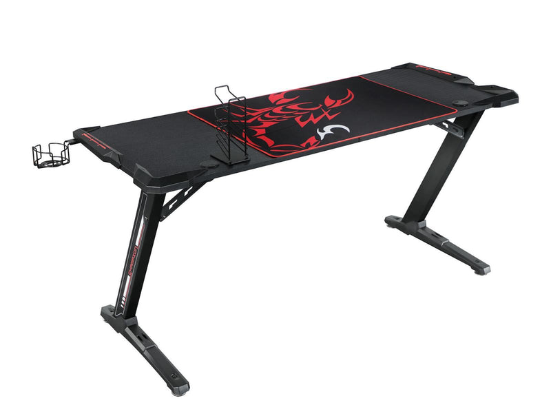 Brocton Metal Z-shaped Gaming Desk Black