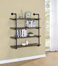 Load image into Gallery viewer, Elmcrest 40-inch Wall Shelf Black and Grey Driftwood
