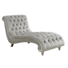 Load image into Gallery viewer, Lydia Tufted Cushion Chaise with Nailhead Trim Grey
