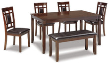 Load image into Gallery viewer, Bennox Dining Table and Chairs with Bench (Set of 6) image
