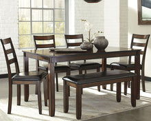 Load image into Gallery viewer, Coviar Dining Table and Chairs with Bench (Set of 6)
