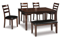 Load image into Gallery viewer, Coviar Dining Table and Chairs with Bench (Set of 6) image
