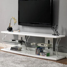 Load image into Gallery viewer, Ernst White/Clear 60&quot; TV Stand
