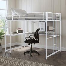 Load image into Gallery viewer, Cybill Full Loft Bed White, Silver, &amp; Black

