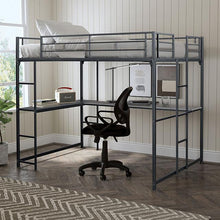 Load image into Gallery viewer, Cybill Full Loft Bed White, Silver, &amp; Black
