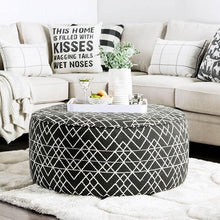 Load image into Gallery viewer, Patricia Black/Pattern Ottoman
