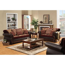 Load image into Gallery viewer, Franklin Burgundy/Espresso Love Seat, Burgundy
