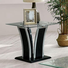 Load image into Gallery viewer, Staten Glossy Black/Chrome End Table
