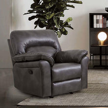 Load image into Gallery viewer, JOSIAS Glider Recliner, Dark Gray Leatherette image
