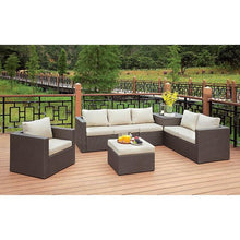 Load image into Gallery viewer, DAVINA Brown/Beige Patio Sectional w/ Ottoman
