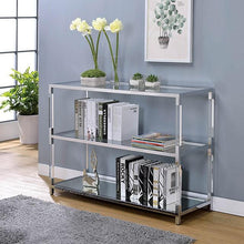 Load image into Gallery viewer, Ludvig Chrome/Clear Sofa Table
