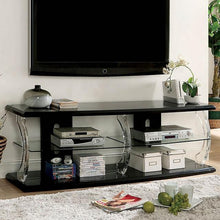 Load image into Gallery viewer, Ernst Black/Clear 60&quot; TV Stand
