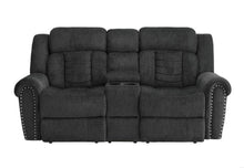 Load image into Gallery viewer, Homelegance Furniture Nutmeg Double Reclining Loveseat in Charcoal Gray 9901CC-2 image
