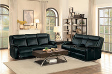 Load image into Gallery viewer, Homelegance Furniture Jude Double Glider Recliner Loveseat in Black 8201BLK-2
