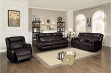 Load image into Gallery viewer, Homelegance Furniture Jude Double Glider Recliner Loveseat in Brown 8201BRW-2
