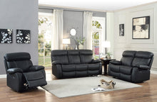 Load image into Gallery viewer, Homelegance Furniture Pendu Double Reclining Loveseat in Black 8326BLK-2

