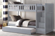 Load image into Gallery viewer, Homelegance Orion Bunk Bed w/ Reversible Step Storage and Twin Trundle in Gray B2063SB-1*R
