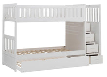 Load image into Gallery viewer, Homelegance Galen Bunk Bed w/ Reversible Step Storage and Twin Trundle in White B2053SBW-1*R
