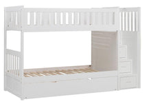 Load image into Gallery viewer, Homelegance Galen Bunk Bed w/ Reversible Step Storage and Twin Trundle in White B2053SBW-1*R
