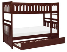 Load image into Gallery viewer, Homelegance Rowe Twin/Twin Bunk Bed w/ Twin Trundle Bed in Dark Cherry B2013DC-1*R
