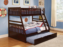 Load image into Gallery viewer, Homelegance Rowe Twin/Full Bunk Bed w/ Trundle in Dark Cherry B2013TFDC-1*T
