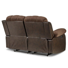 Load image into Gallery viewer, Homelegance Furniture Granley Double Reclining Loveseat in Chocolate 9700FCP-2

