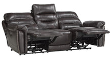 Load image into Gallery viewer, Homelegance Furniture Lance Power Double Reclining Sofa with Power Headrests in Brown 9527BRW-3PWH
