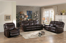Load image into Gallery viewer, Homelegance Furniture Aram Double Glider Reclining Sofa in Brown 8206BRW-3
