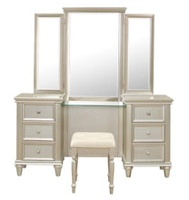 Load image into Gallery viewer, Celandine Vanity Stool in Pearl/Silver 1928-14
