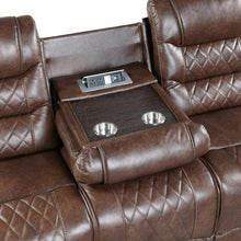 Load image into Gallery viewer, Putnam Double Reclining Sofa with Drop-Down in Brown 9405BR-3
