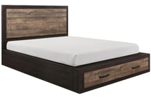 Load image into Gallery viewer, Miter Queen Platform Bed with Footboard Storage in Rustin Mahogany &amp; Dark Ebony 1762-1*
