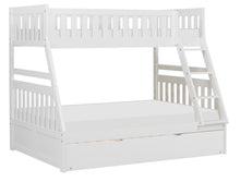 Load image into Gallery viewer, Galen Twin/Full Bunk Bed w/ Twin Trundle in White B2053TFW-1*R
