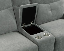 Load image into Gallery viewer, Tesoro Power Double Reclining Loveseat in Dark Gray 9509DG-2CNPWH*
