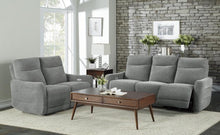 Load image into Gallery viewer, Edition Power Double Lay Flat Reclining Sofa in Dove Grey 9804DV-3PWH
