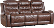 Load image into Gallery viewer, Putnam Double Reclining Sofa with Drop-Down in Brown 9405BR-3
