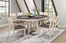 Load image into Gallery viewer, Clover Round Dining Table in White and Gray 5656-66*
