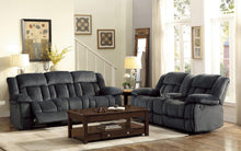 Load image into Gallery viewer, Laurelton Double Glider Reclining Loveseat w/ Center Console in Charcoal 9636CC-2
