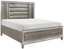 Load image into Gallery viewer, Tamsin Queen Upholstered Storage Bed in Silver Grey Metallic 1616-1*

