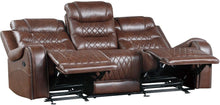 Load image into Gallery viewer, Putnam Double Reclining Sofa with Drop-Down in Brown 9405BR-3
