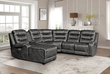 Load image into Gallery viewer, Putnam Power Left Side Reclining Chaise with USB Port in Gray 9405GY-LCPW
