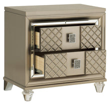 Load image into Gallery viewer, Loudon 2 Drawer Nightstand in Champagne Metallic 1515-4
