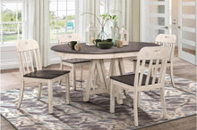 Load image into Gallery viewer, Clover Round Dining Table in White and Gray 5656-66*
