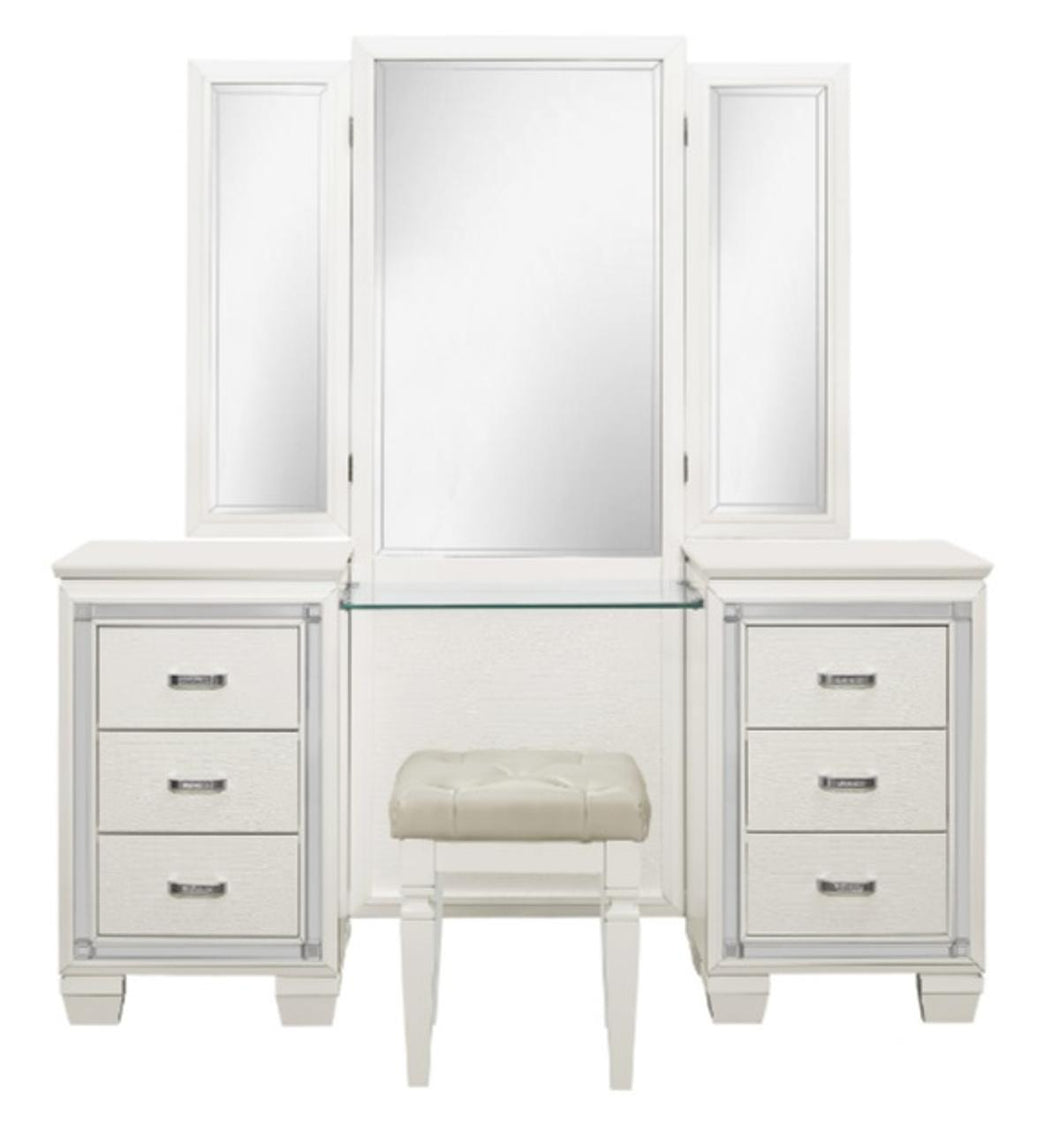 Allura Vanity Dresser with Mirror in White 1916W-15* image