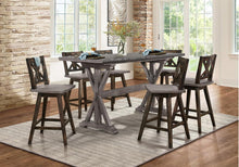 Load image into Gallery viewer, Amsonia Swivel Counter Height Chair in Gray and Black (Set of 2)
