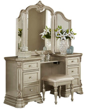 Load image into Gallery viewer, Antoinetta Vanity Stool in Champagne Wood 1919NC-14
