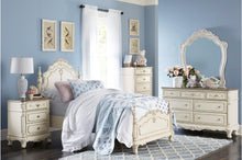 Load image into Gallery viewer, Cinderella 5 Drawer Chest in Antique White with Grey Rub-Through 1386NW-9
