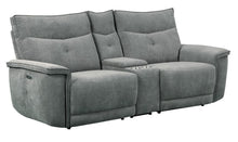 Load image into Gallery viewer, Tesoro Power Double Reclining Loveseat in Dark Gray 9509DG-2CNPWH*
