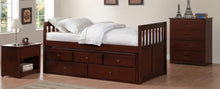 Load image into Gallery viewer, Rowe Twin/Twin Trundle Bed w/ Two Storage Drawers in Dark Cherry B2013PRDC-1*
